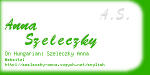 anna szeleczky business card